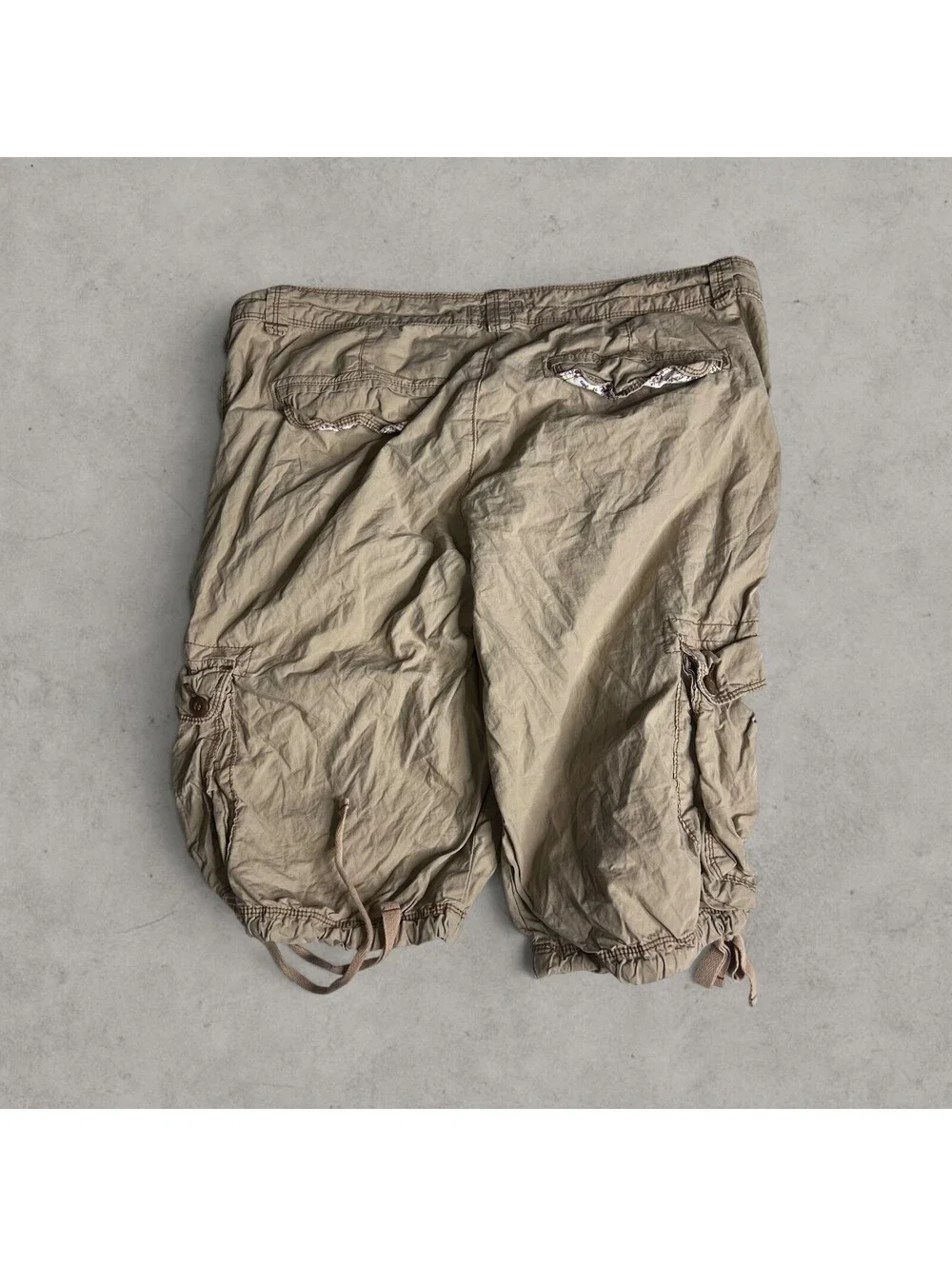 Y2K Polo Ralph Lauren Beige Cargo Shorts Men Size 12